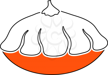 Bush Pumpkin Icon. Thin Line With Orange Fill Design. Vector Illustration.