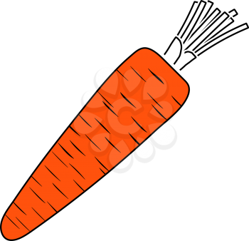 Carrot Icon. Thin Line With Orange Fill Design. Vector Illustration.