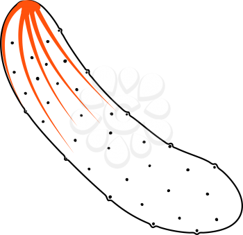 Cucumber Icon. Thin Line With Orange Fill Design. Vector Illustration.