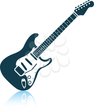 Electric guitar icon. Shadow reflection design. Vector illustration.