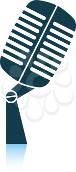 Old microphone icon. Shadow reflection design. Vector illustration.