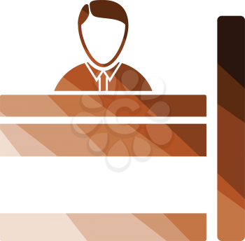 Bank clerk icon. Flat color design. Vector illustration.