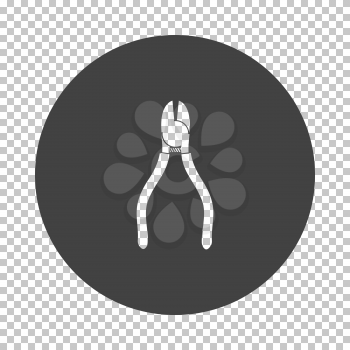 Side cutters icon. Subtract stencil design on tranparency grid. Vector illustration.