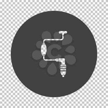 Auger icon. Subtract stencil design on tranparency grid. Vector illustration.