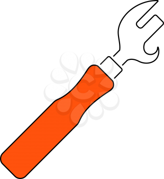 Can Opener Icon. Thin Line With Orange Fill Design. Vector Illustration.