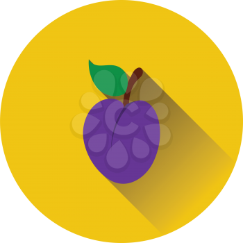 Flat design icon of Plum  in ui colors. Vector illustration.