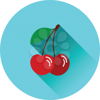 Flat design icon of Cherry in ui colors. Vector illustration.