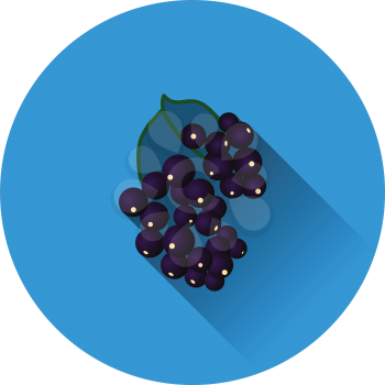 Flat design icon of Black currant in ui colors. Vector illustration.