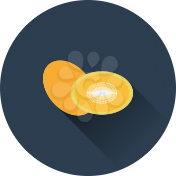 Flat design icon of Melon in ui colors. Vector illustration.