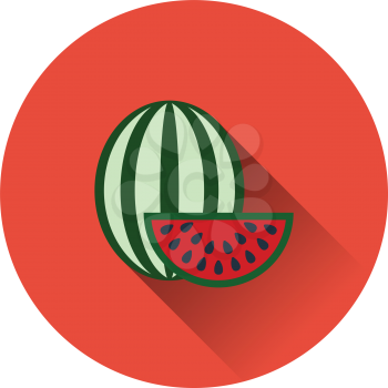 Flat design icon of Watermelon in ui colors. Vector illustration.