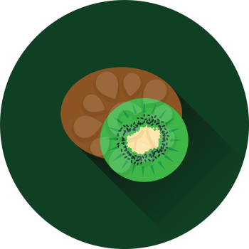 Flat design icon of Kiwi in ui colors. Vector illustration.