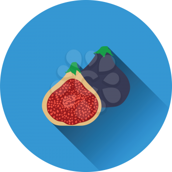 Flat design icon of Fig fruit in ui colors. Vector illustration.