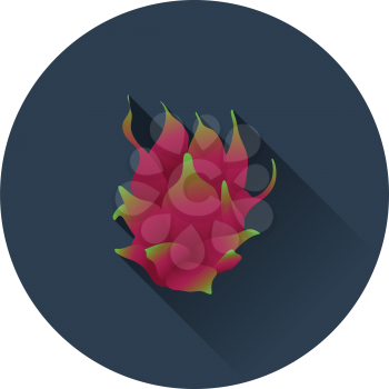 Flat design icon of Dragon fruit in ui colors. Vector illustration.
