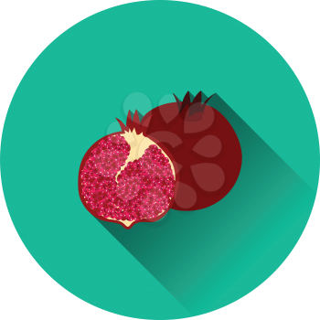 Flat design icon of Pomegranate in ui colors. Vector illustration.