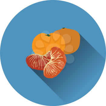 Flat design icon of Mandarin in ui colors. Vector illustration.