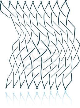 Icon of Fishing net . Shadow reflection design. Vector illustration.