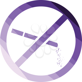 No smoking icon. Flat color design. Vector illustration.