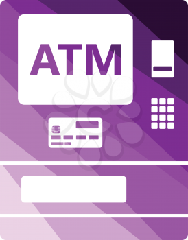 ATM icon. Flat color design. Vector illustration.