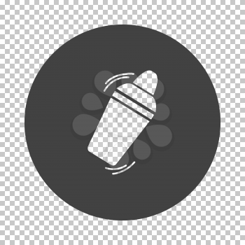 Bar shaker icon. Subtract stencil design on tranparency grid. Vector illustration.