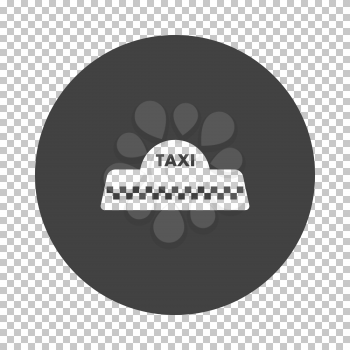 Taxi roof icon. Subtract stencil design on tranparency grid. Vector illustration.