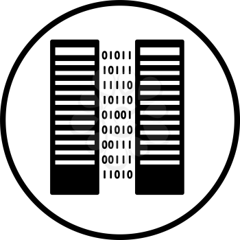 Server Icon. Thin Circle Stencil Design. Vector Illustration.