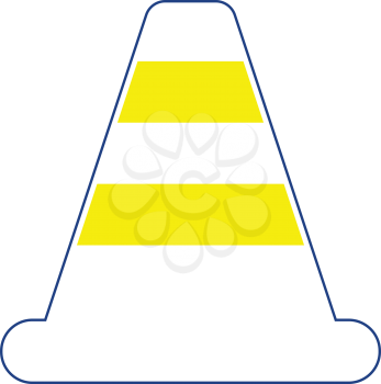 Icon of Traffic cone. Thin line design. Vector illustration.