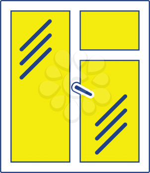 Icon of closed window frame. Thin line design. Vector illustration.