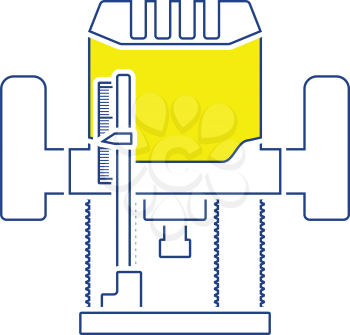 Icon of plunger milling cutter. Thin line design. Vector illustration.