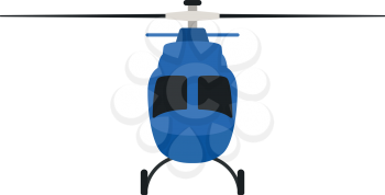 Helicopter icon front view. Flat color design. Vector illustration.