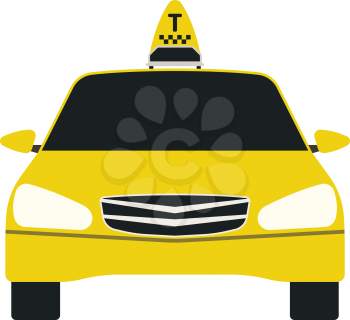 Taxi  icon front view. Flat color design. Vector illustration.