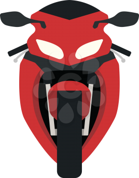 Motorcycle icon front view. Flat color design. Vector illustration.
