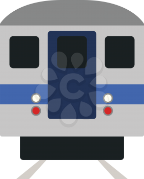 Subway train icon front view. Flat color design. Vector illustration.