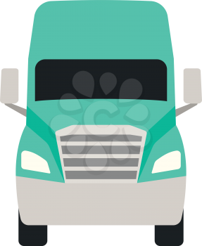 Truck icon front view. Flat color design. Vector illustration.