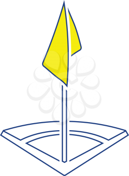 Icon of football field corner flag . Thin line design. Vector illustration.