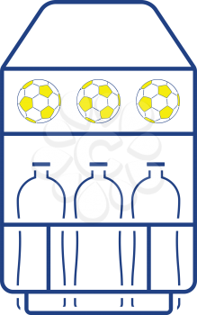 Icon of football field bottle container. Thin line design. Vector illustration.