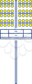 Icon of football  light mast. Thin line design. Vector illustration.