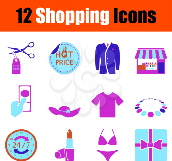 Set of Shopping Icons. Modern Color Stencil Design. Vector Illustration.