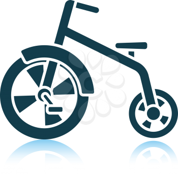 Baby trike icon. Shadow reflection design. Vector illustration.