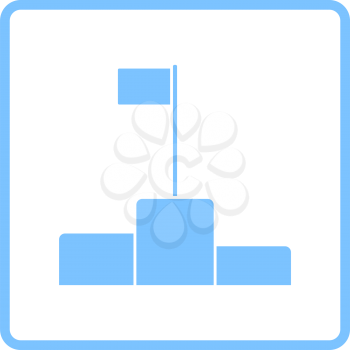 Pedestal Icon. Blue Frame Design. Vector Illustration.