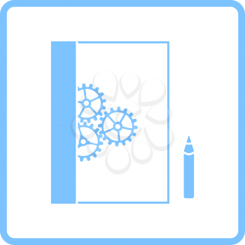 Product Development Icon. Blue Frame Design. Vector Illustration.