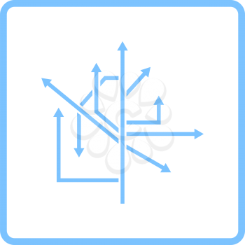 Direction Arrows Icon. Blue Frame Design. Vector Illustration.
