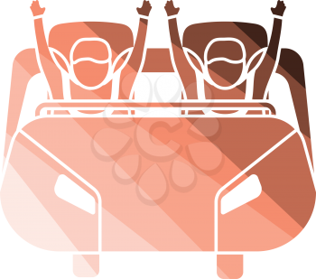 Roller coaster cart icon. Flat color design. Vector illustration.