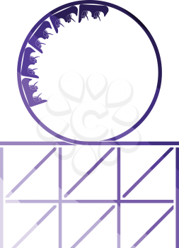 Roller coaster loop icon. Flat color design. Vector illustration.