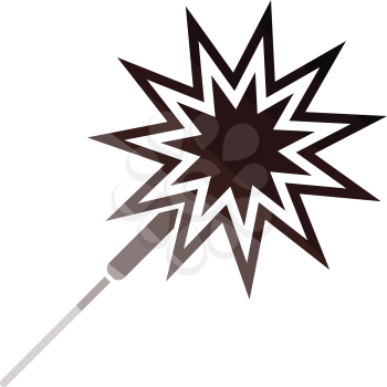 Party sparkler icon. Flat color design. Vector illustration.