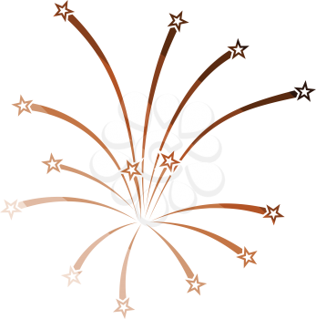 Fireworks icon. Flat color design. Vector illustration.