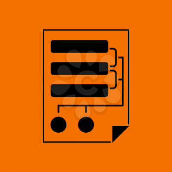 Code Map Icon. Black on Orange background. Vector illustration.
