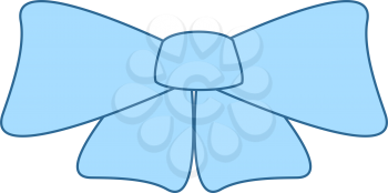 Party Bow Icon. Thin Line With Blue Fill Design. Vector Illustration.