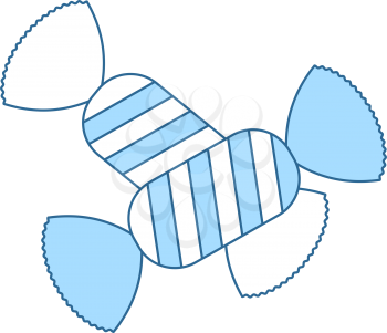 Candy Icon. Thin Line With Blue Fill Design. Vector Illustration.