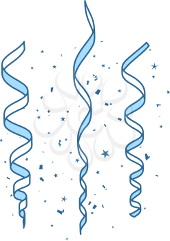 Party Serpentine Icon. Thin Line With Blue Fill Design. Vector Illustration.