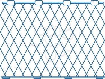 Icon Of Fishing Net. Thin Line With Blue Fill Design. Vector Illustration.